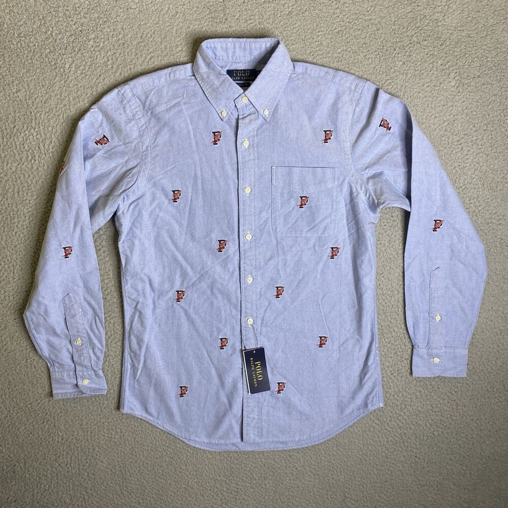 Polo Ralph Lauren Shirt Mens Small Blue Oxford Classic Fit P-Wing Long SL NWT